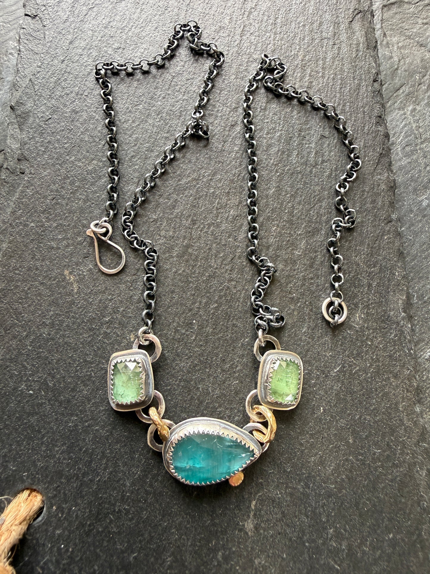 Triple Gemstone Necklace
