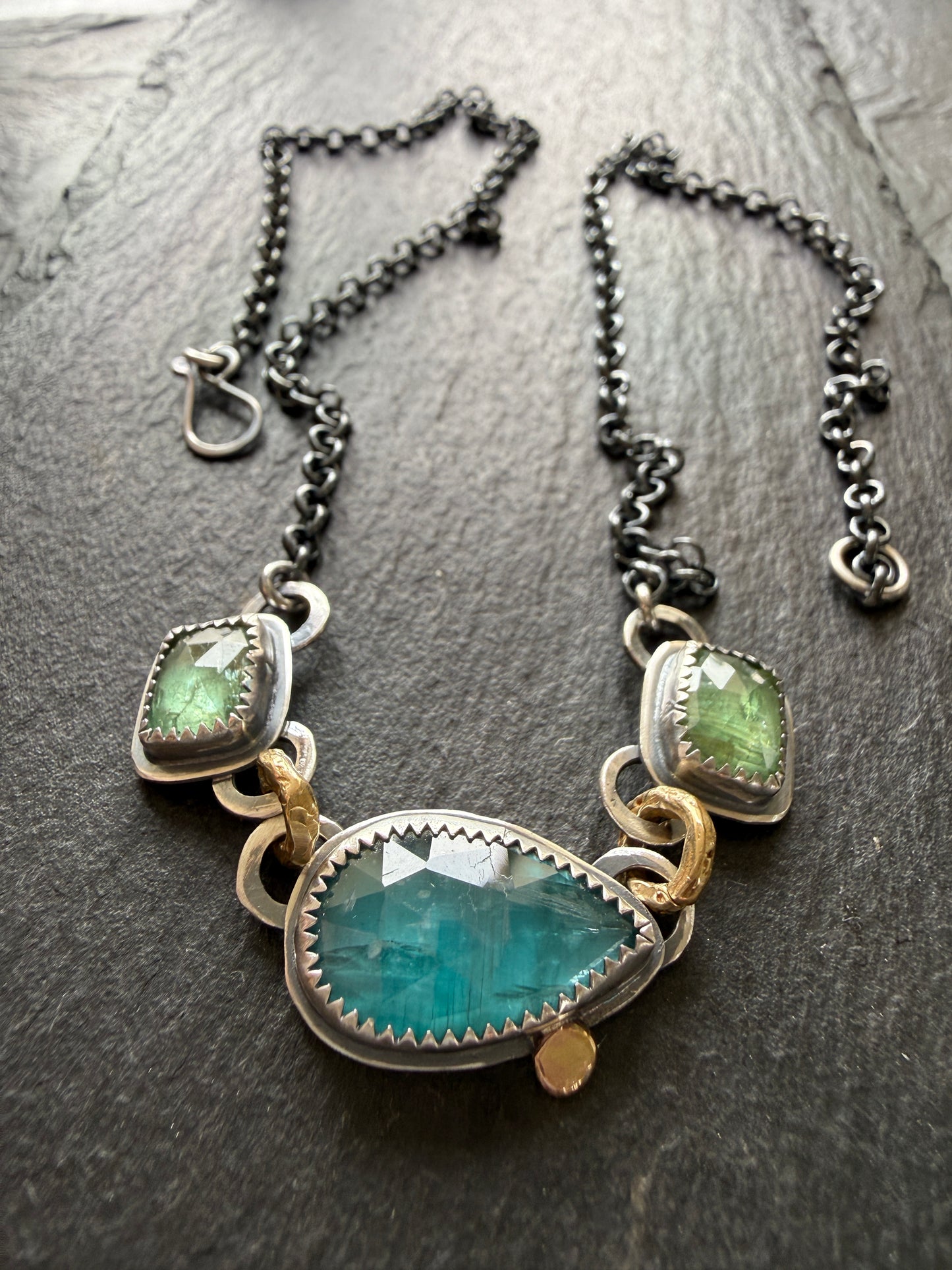 Triple Gemstone Necklace