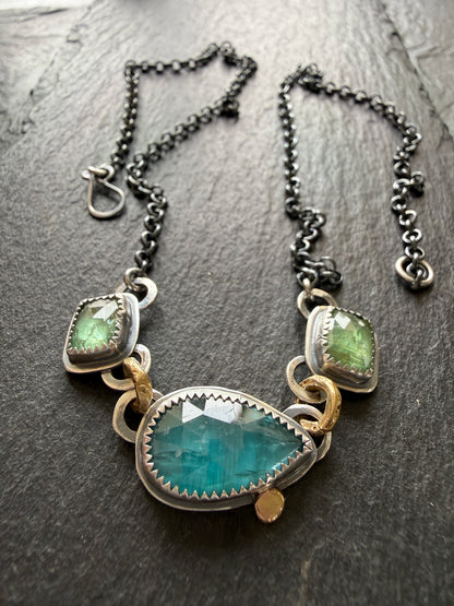 Triple Gemstone Necklace