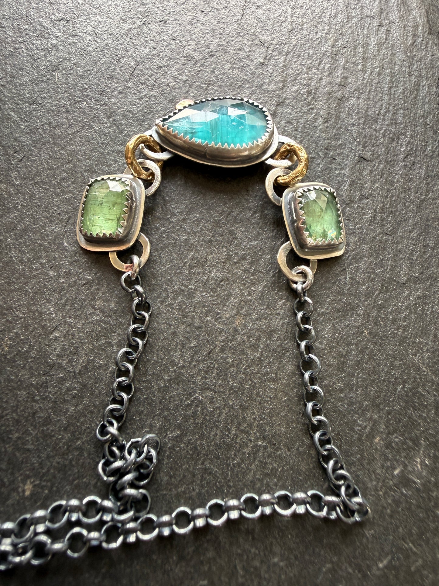 Triple Gemstone Necklace