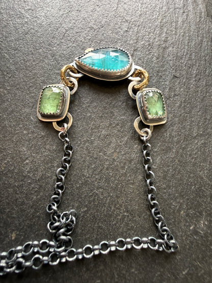 Triple Gemstone Necklace