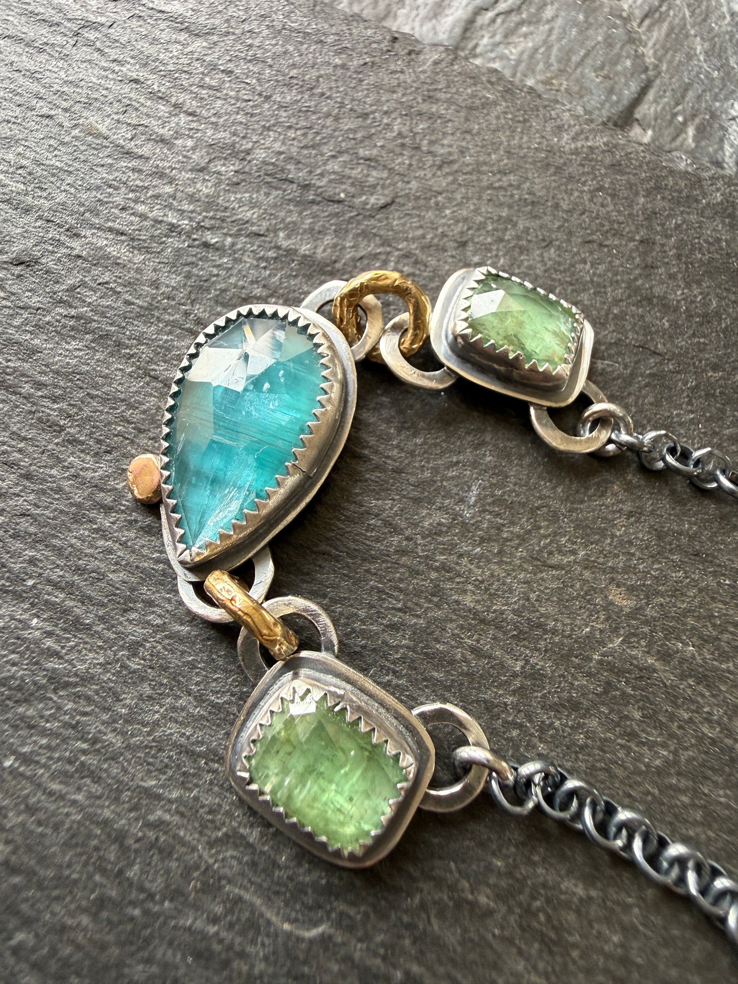 Triple Gemstone Necklace