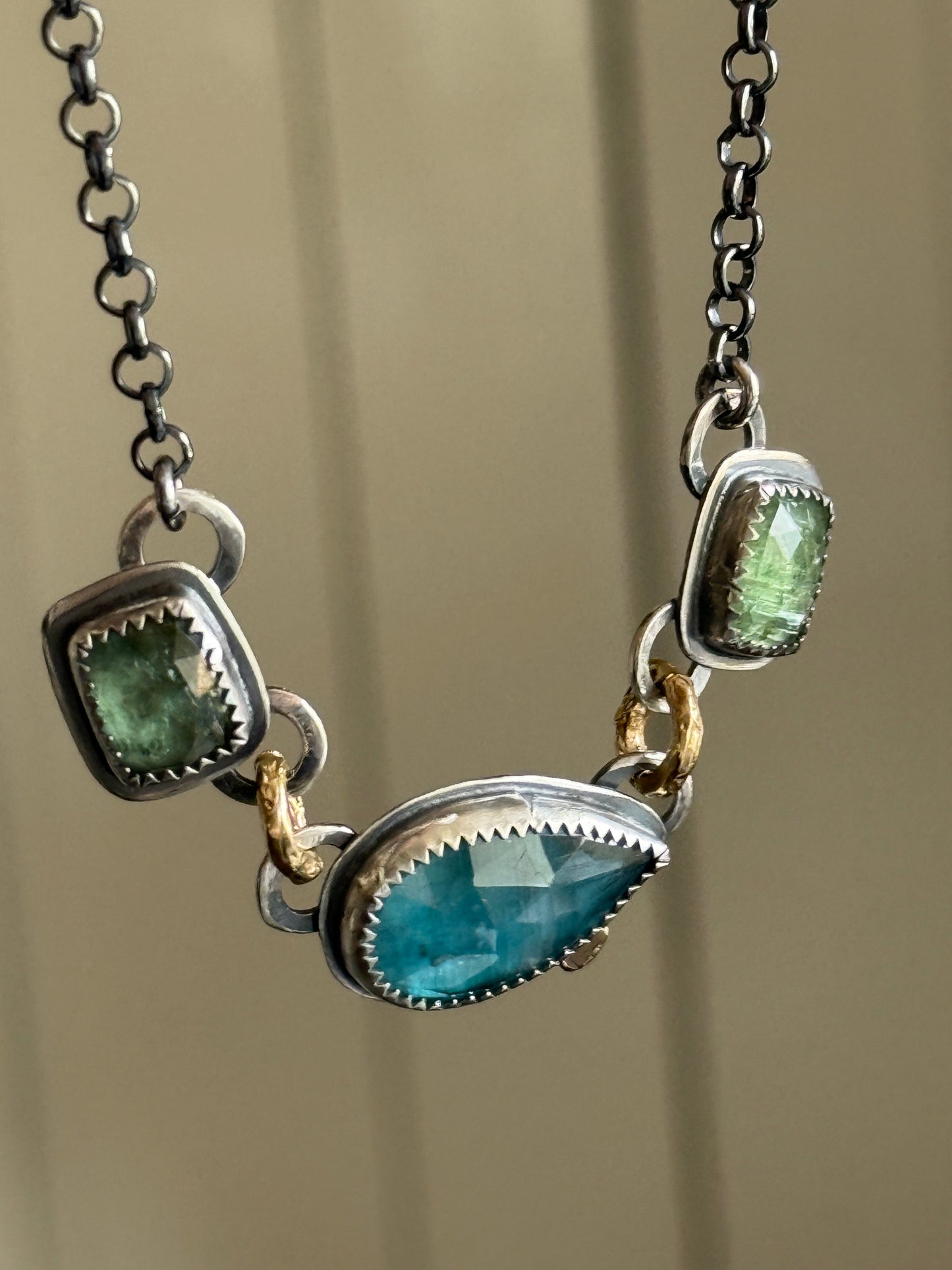 Triple Gemstone Necklace