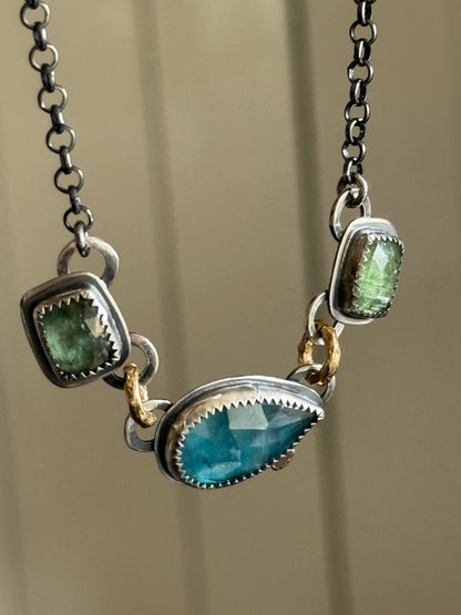Triple Gemstone Necklace