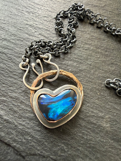 Blue Boulder Opal Necklace