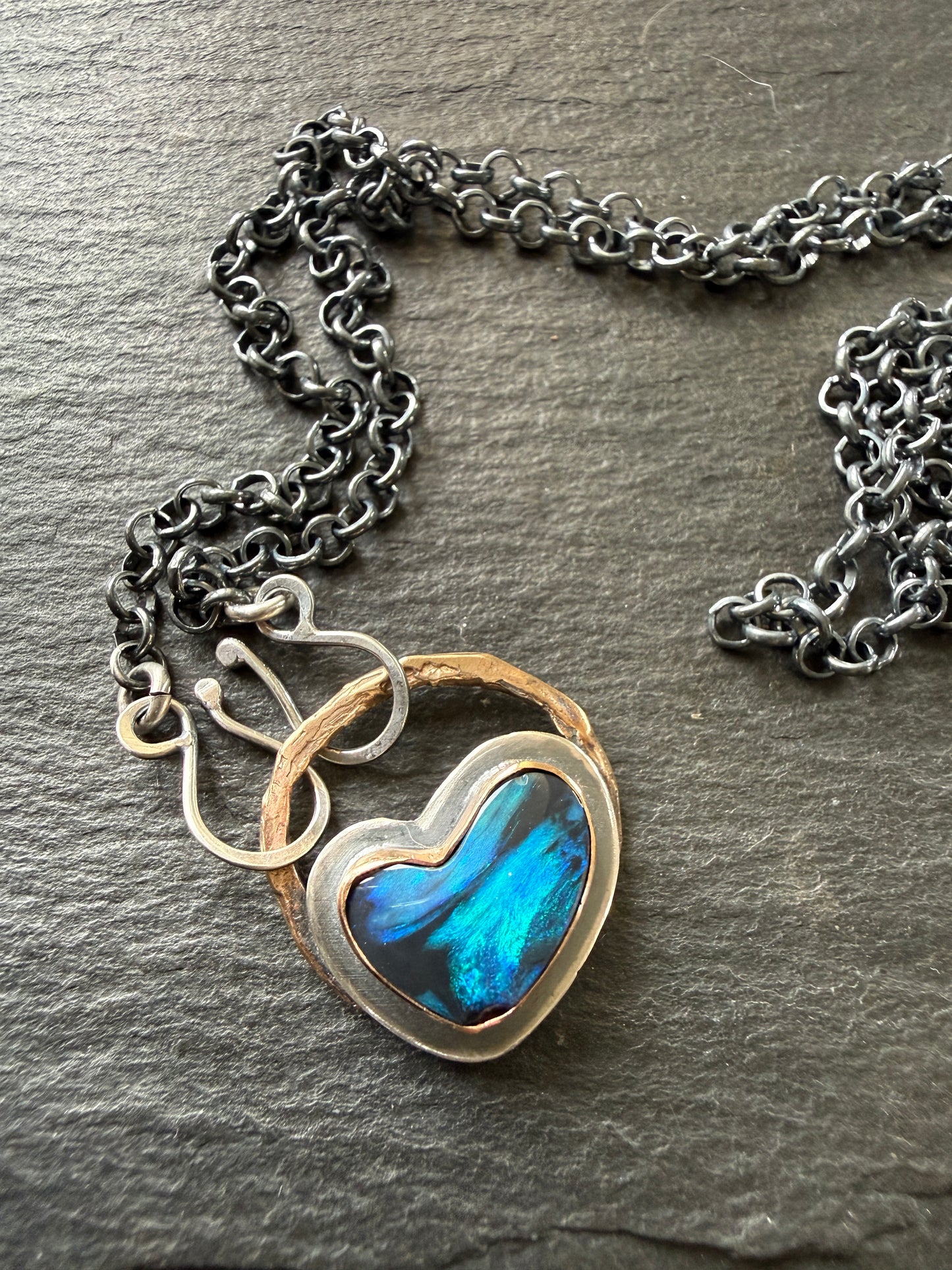 Blue Boulder Opal Necklace