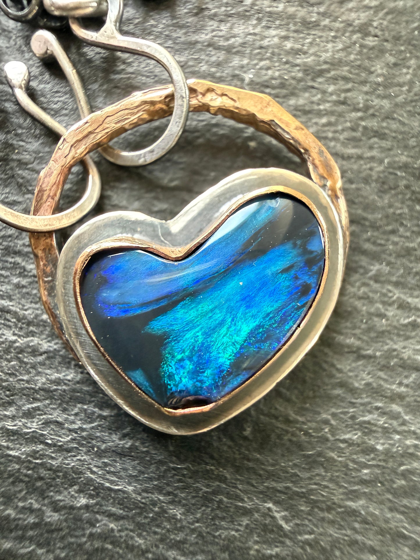 Blue Boulder Opal Necklace
