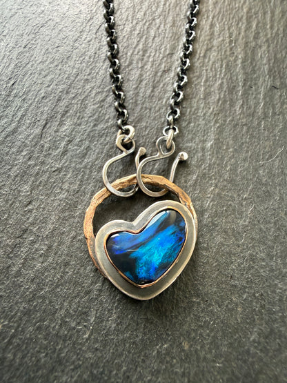 Blue Boulder Opal Necklace