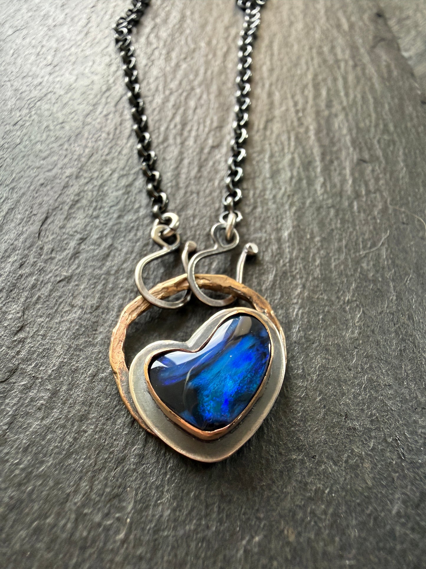 Blue Boulder Opal Necklace