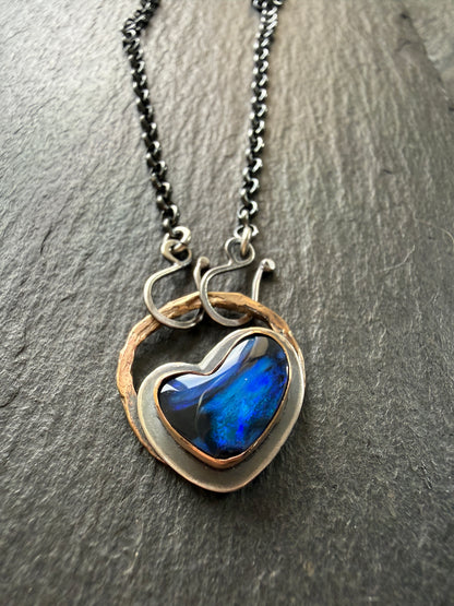 Blue Boulder Opal Necklace