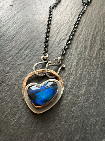Blue Boulder Opal Necklace