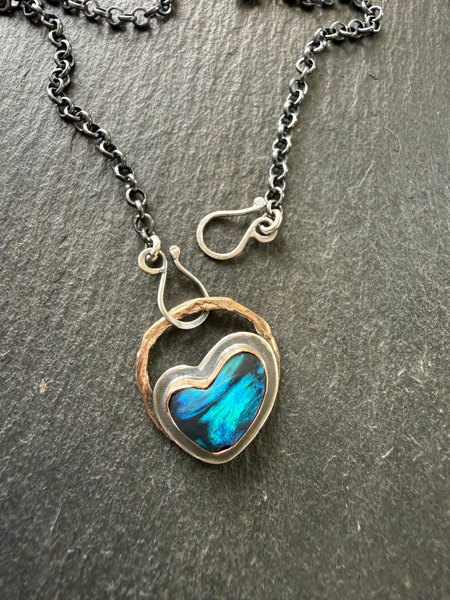 Blue Boulder Opal Necklace