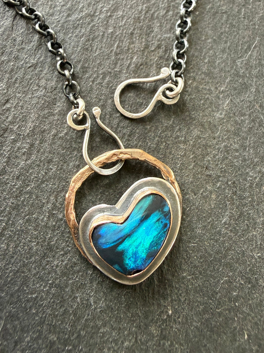 Blue Boulder Opal Necklace