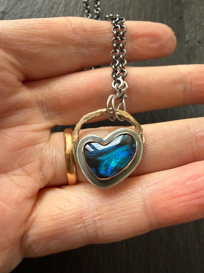 Blue Boulder Opal Necklace