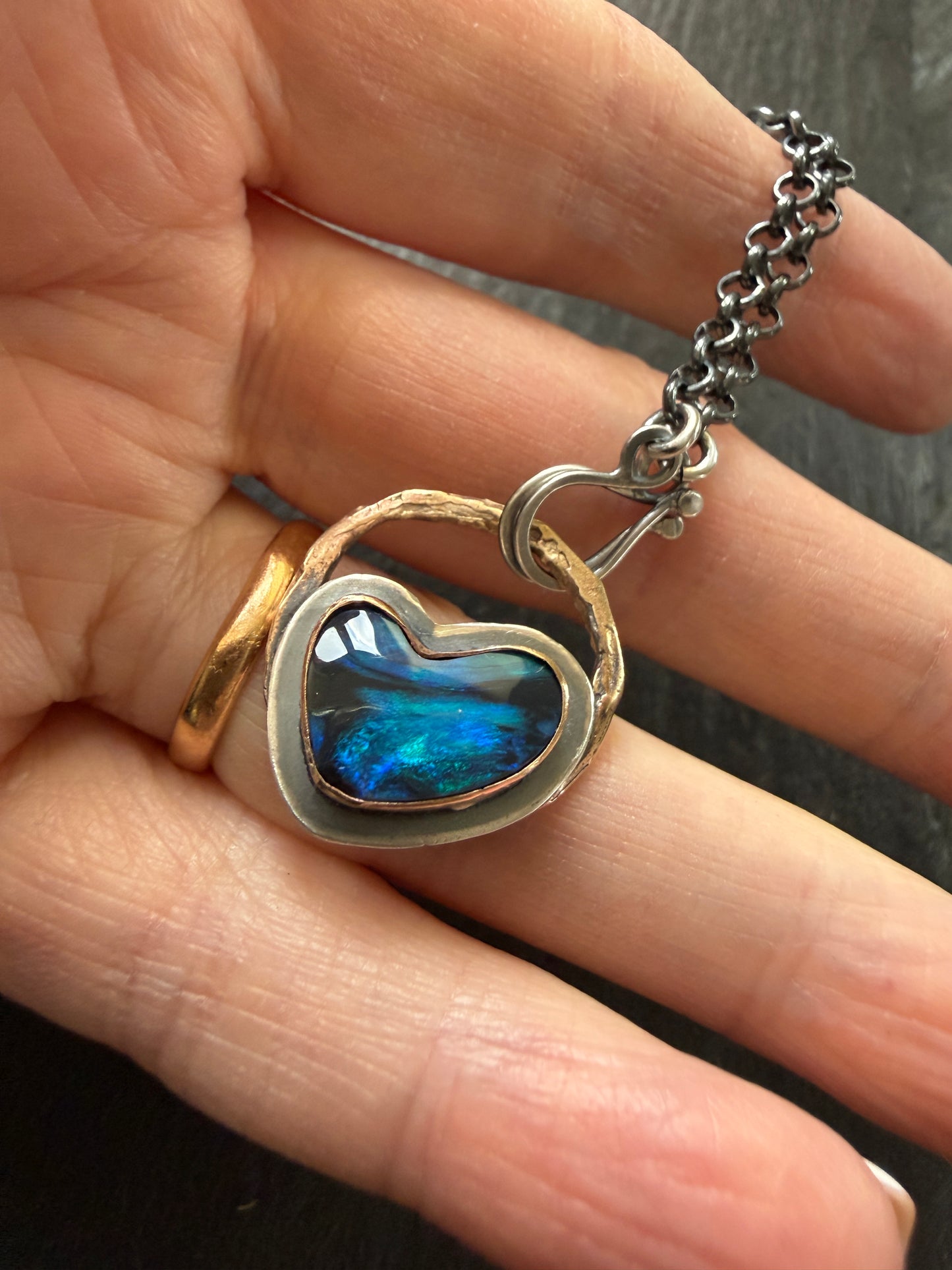 Blue Boulder Opal Necklace