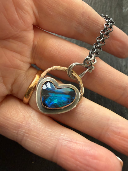 Blue Boulder Opal Necklace