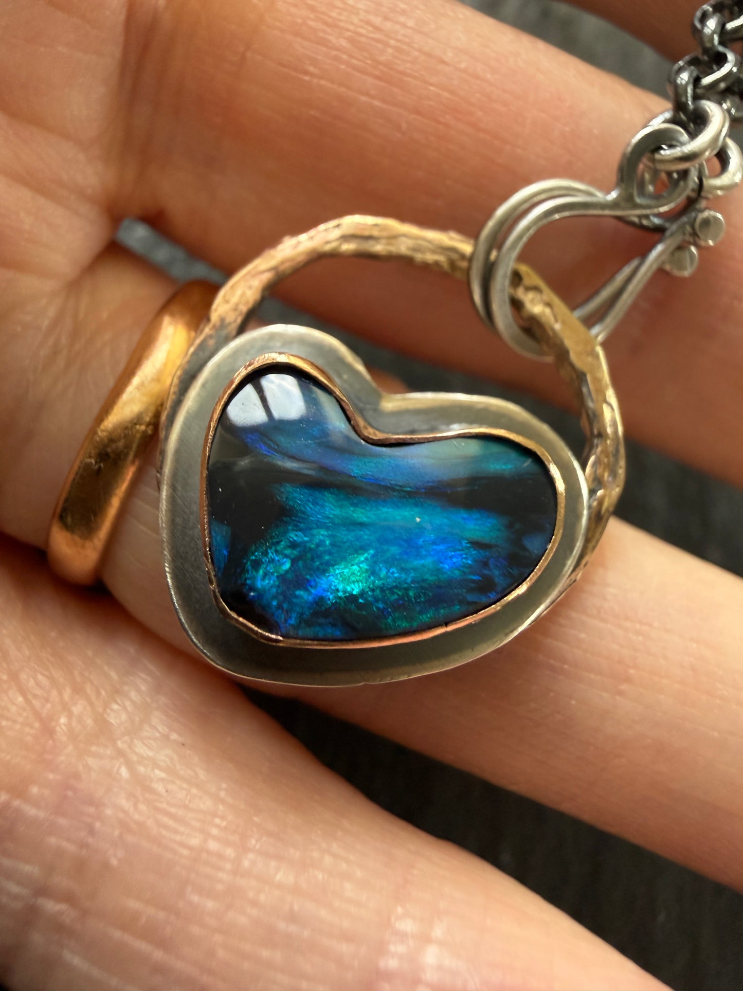 Blue Boulder Opal Necklace