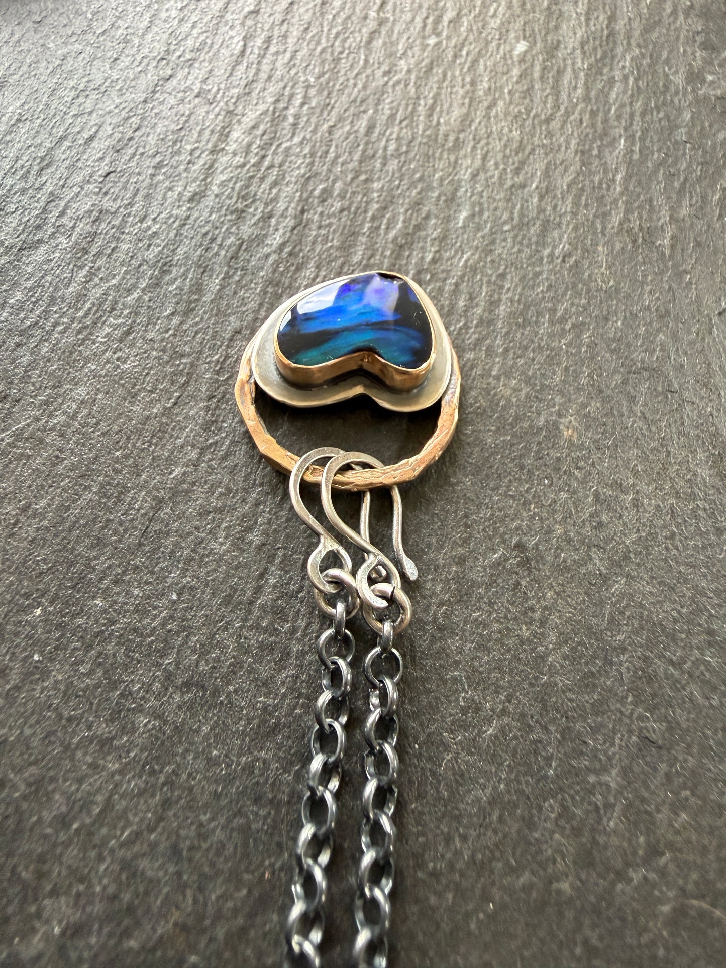 Blue Boulder Opal Necklace