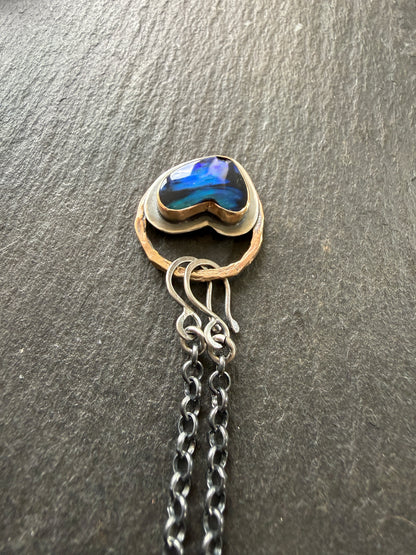 Blue Boulder Opal Necklace
