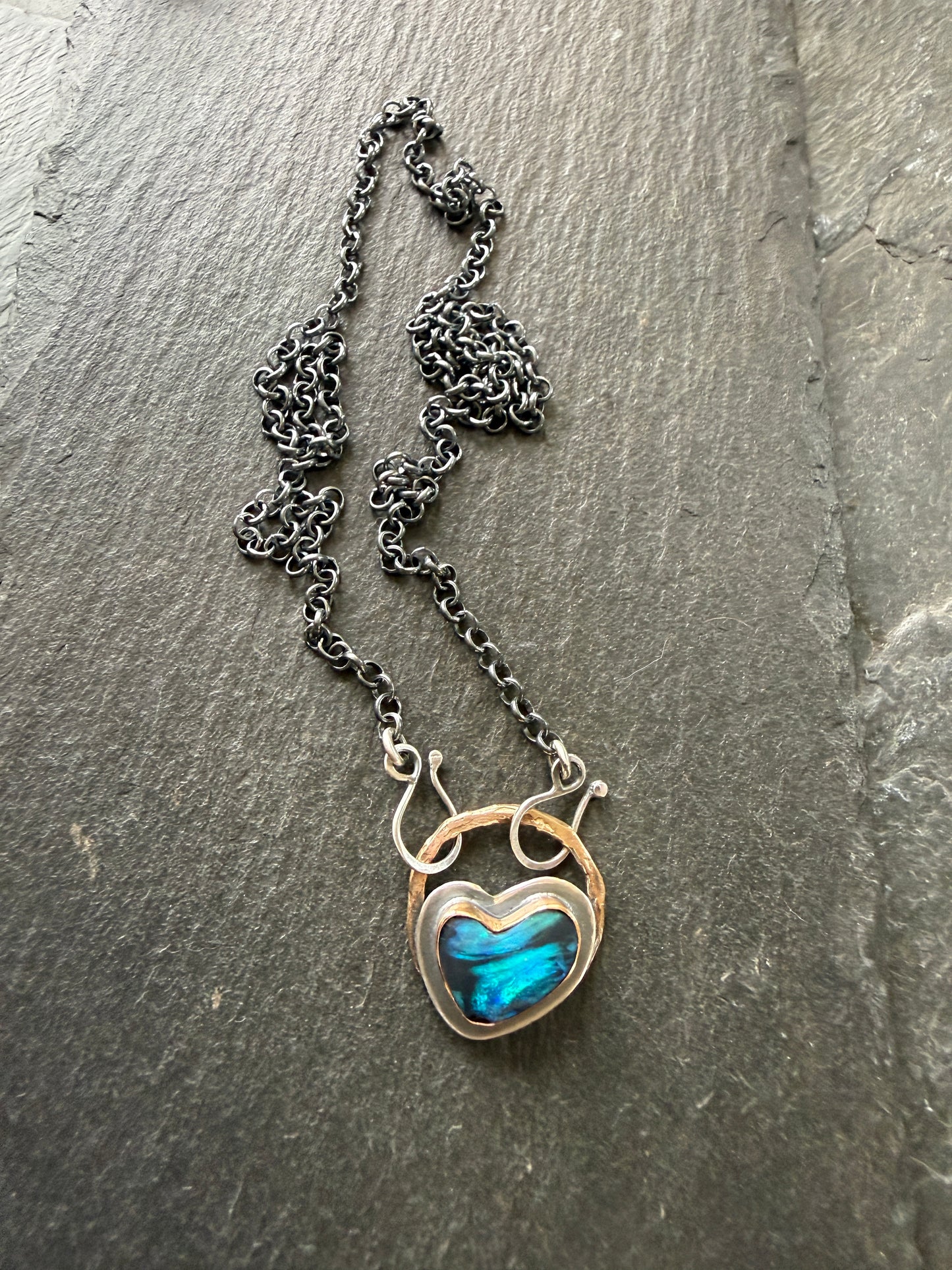 Blue Boulder Opal Necklace