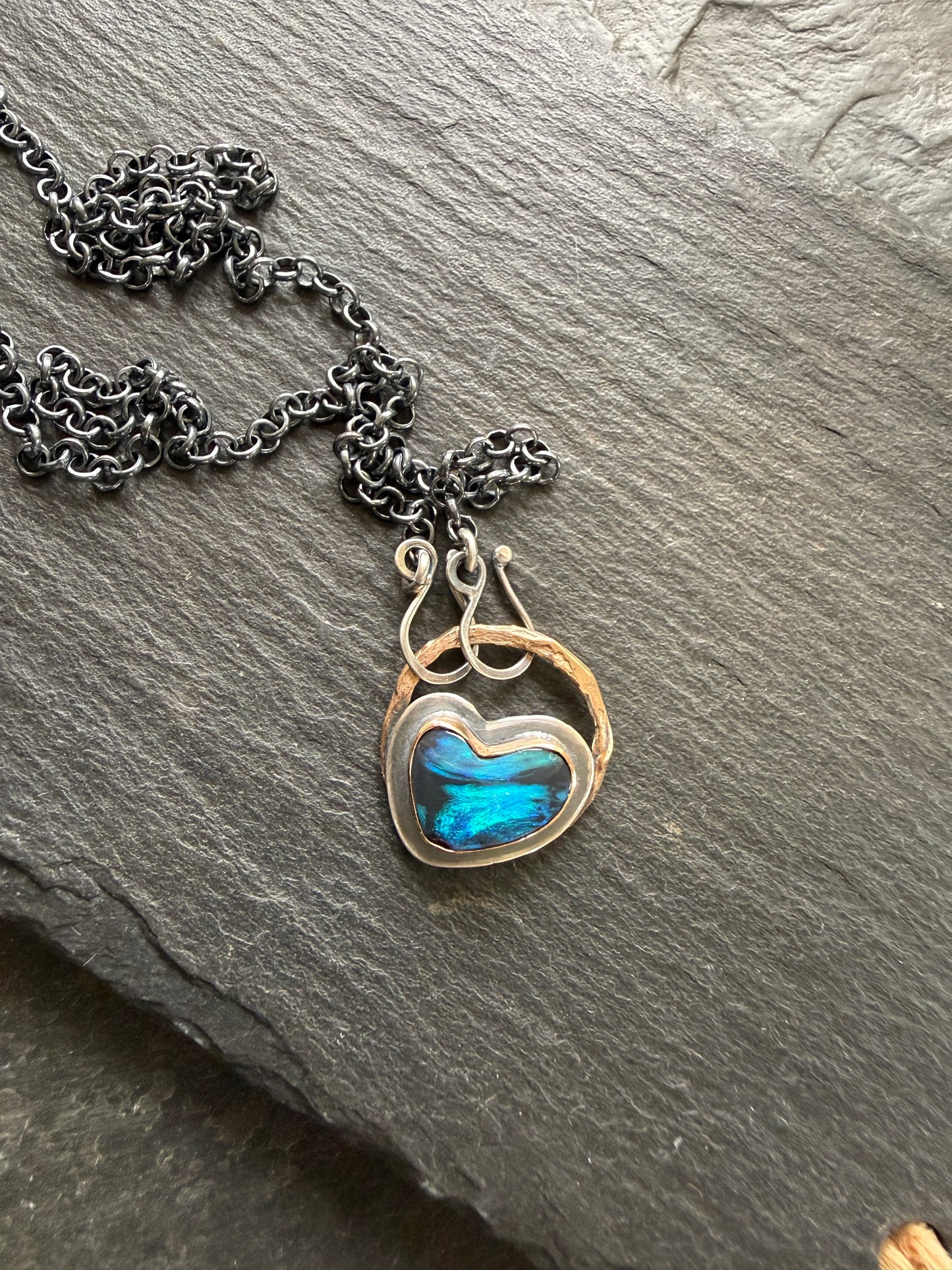 Blue Boulder Opal Necklace