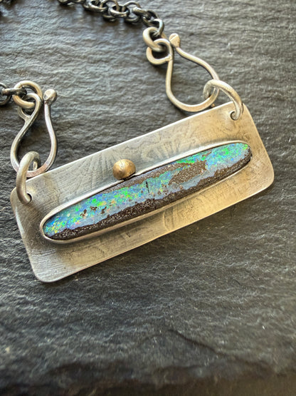 Opal Bar Necklace