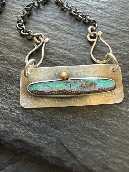 Opal Bar Necklace