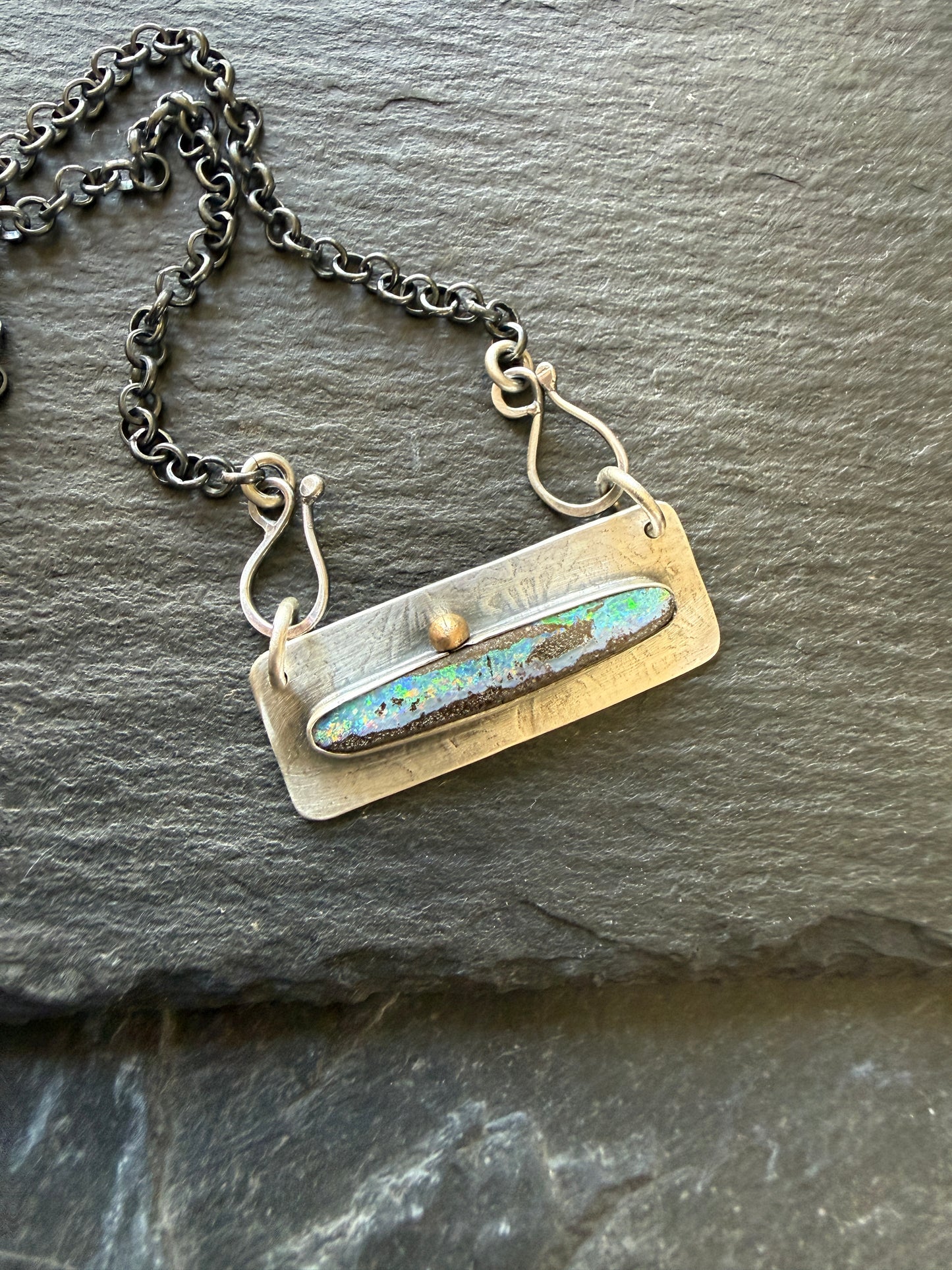 Opal Bar Necklace