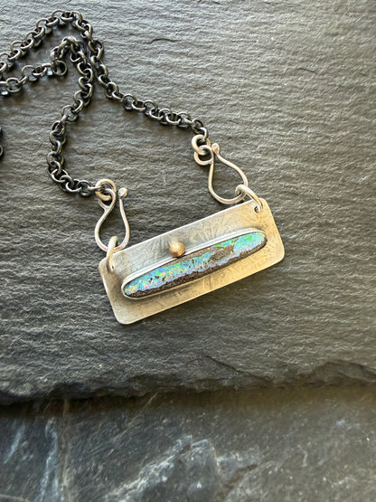 Opal Bar Necklace