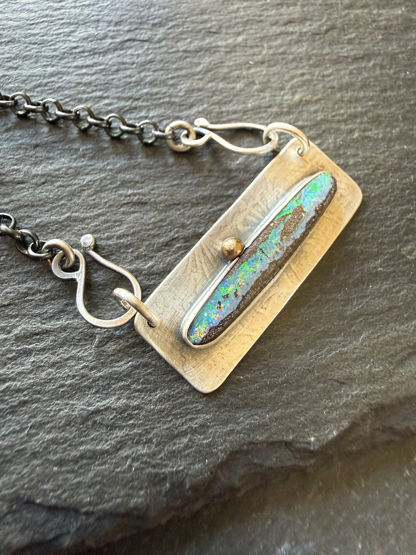 Opal Bar Necklace