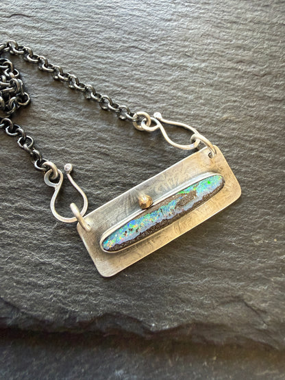 Opal Bar Necklace