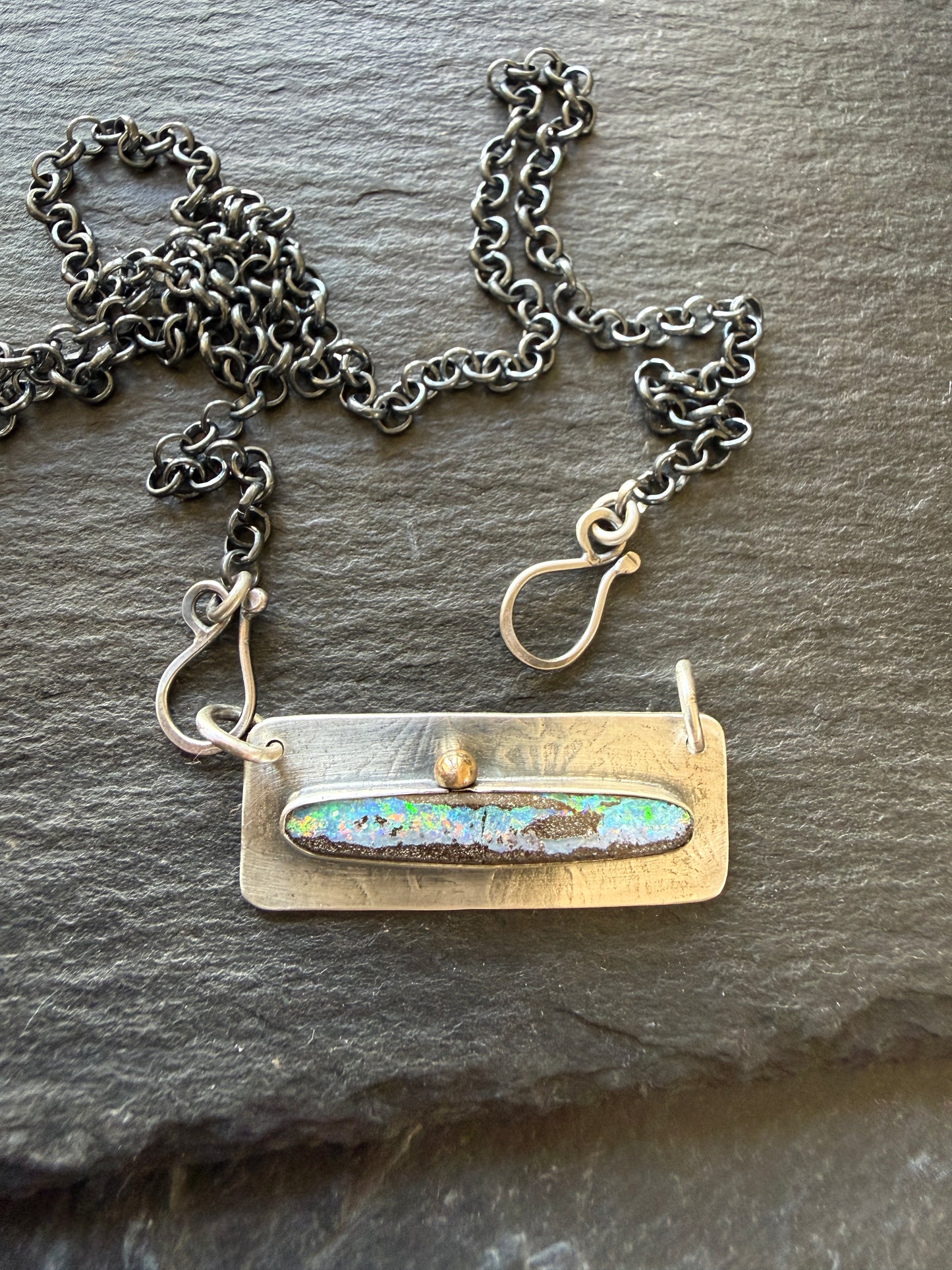 Opal Bar Necklace