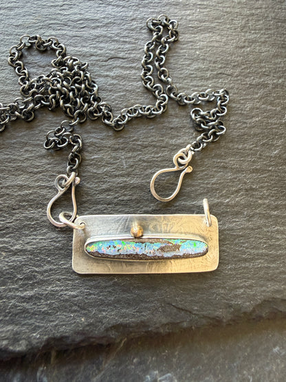 Opal Bar Necklace