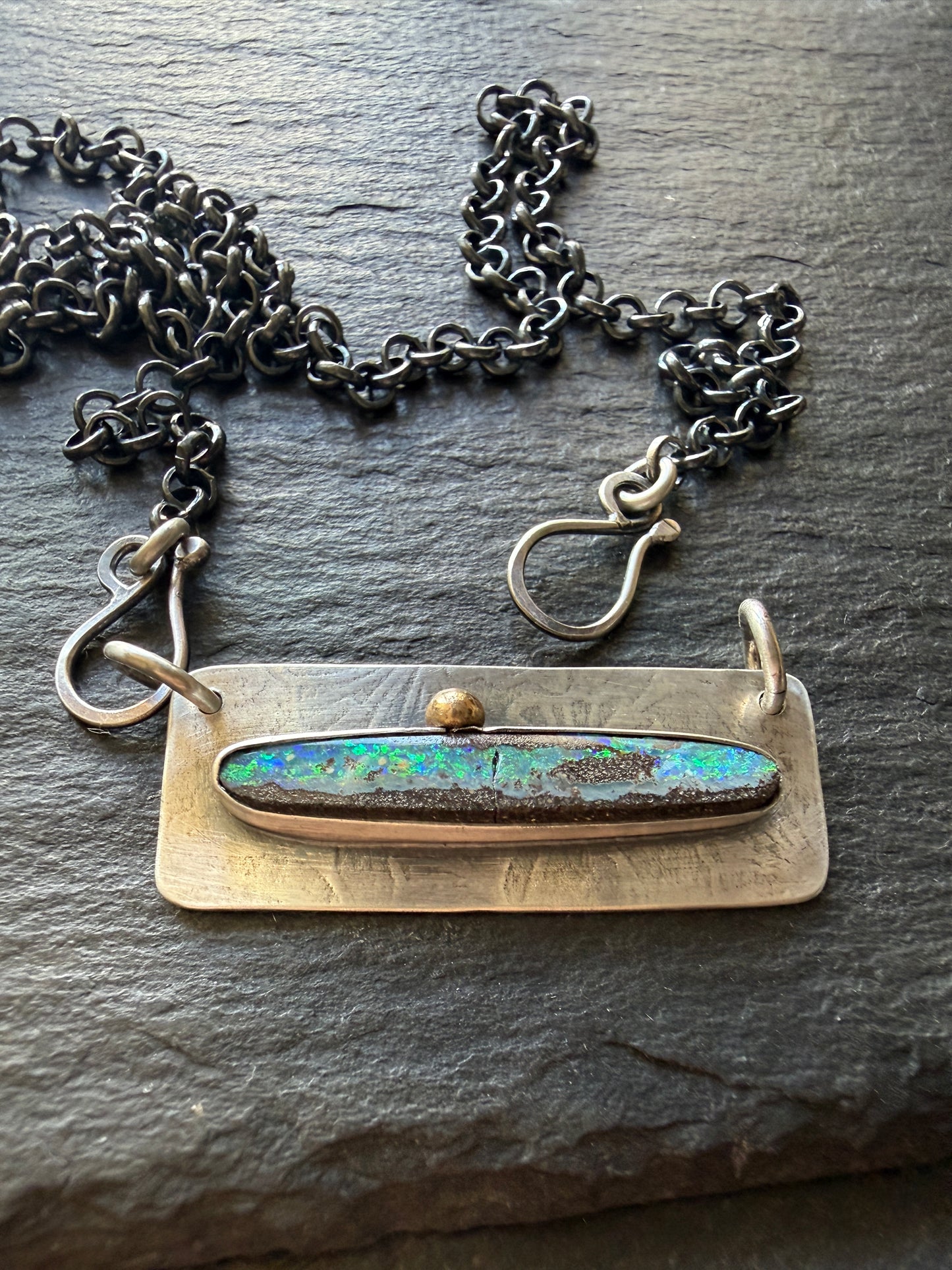 Opal Bar Necklace