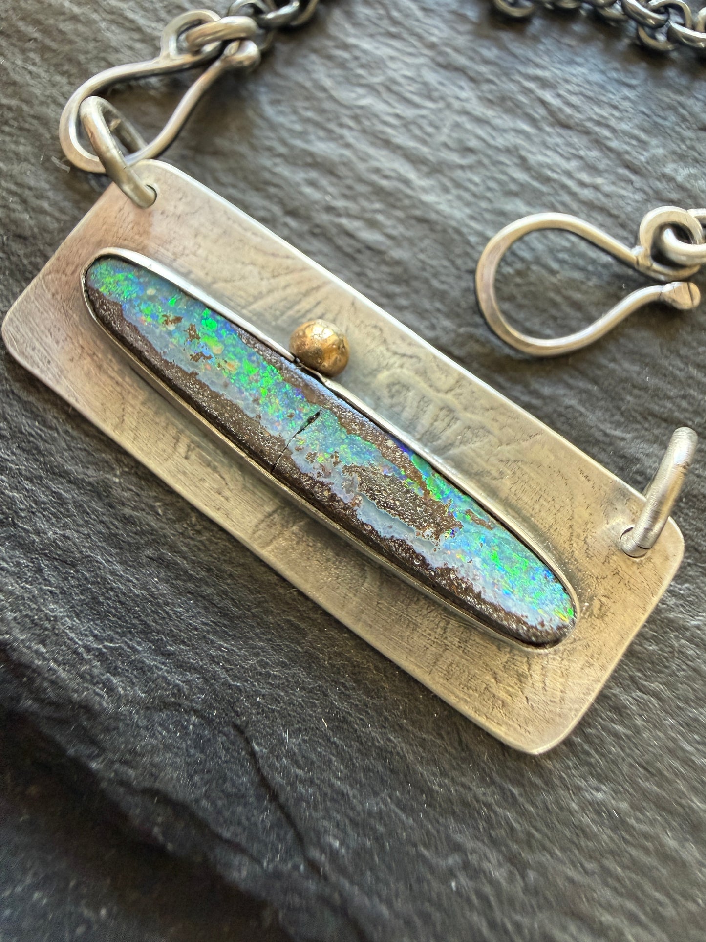 Opal Bar Necklace