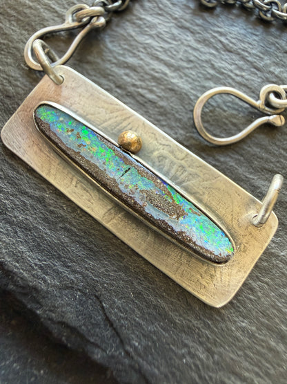 Opal Bar Necklace