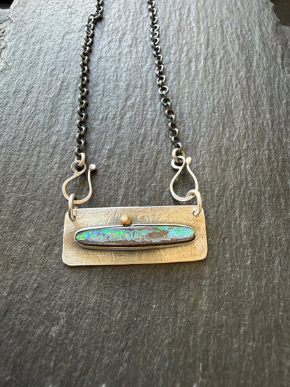 Opal Bar Necklace