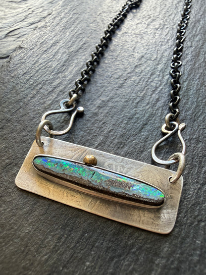 Opal Bar Necklace