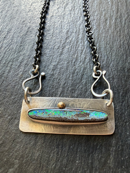 Opal Bar Necklace