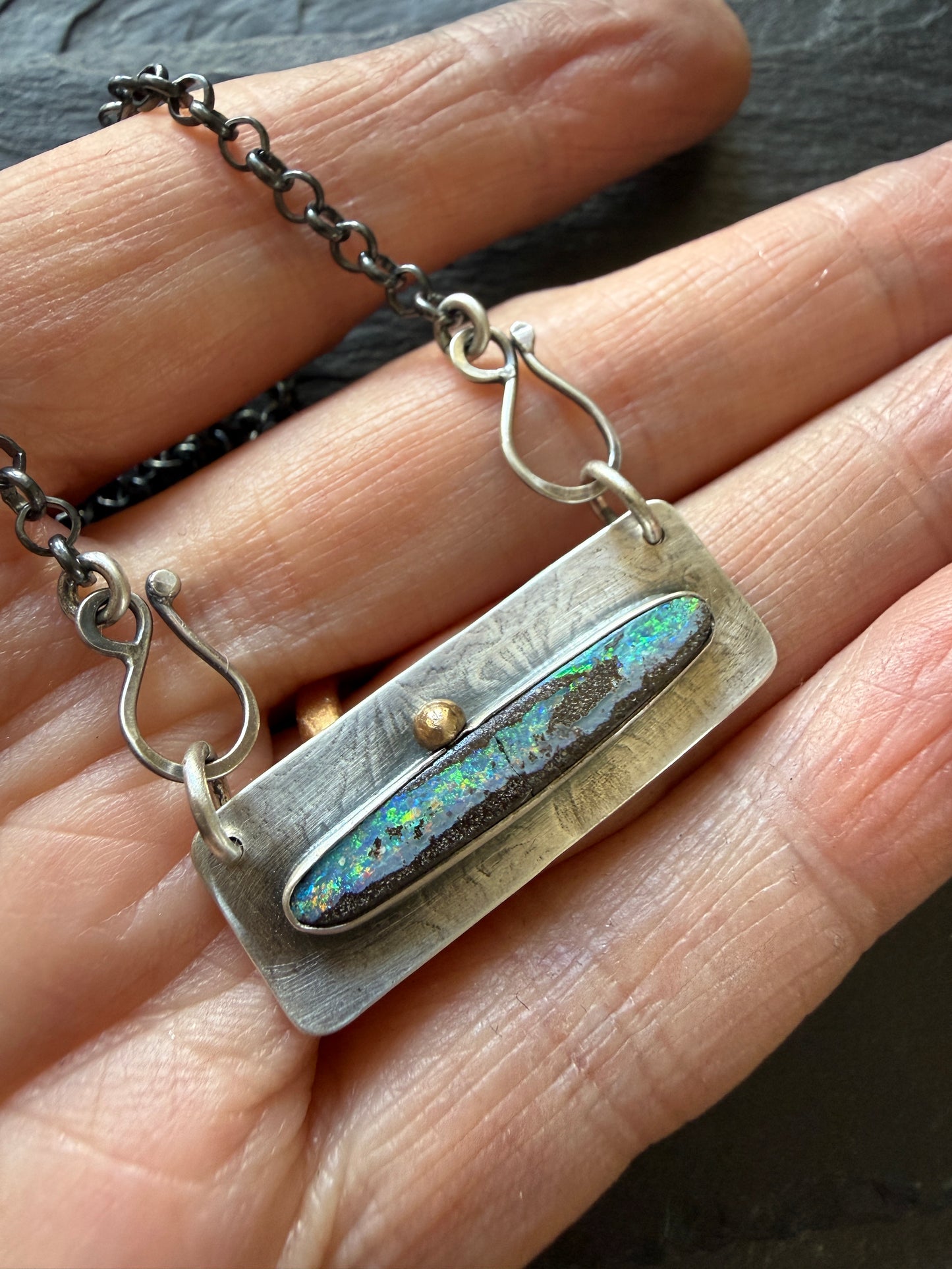 Opal Bar Necklace