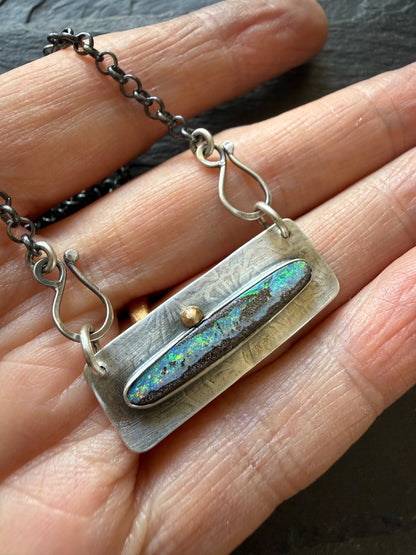 Opal Bar Necklace