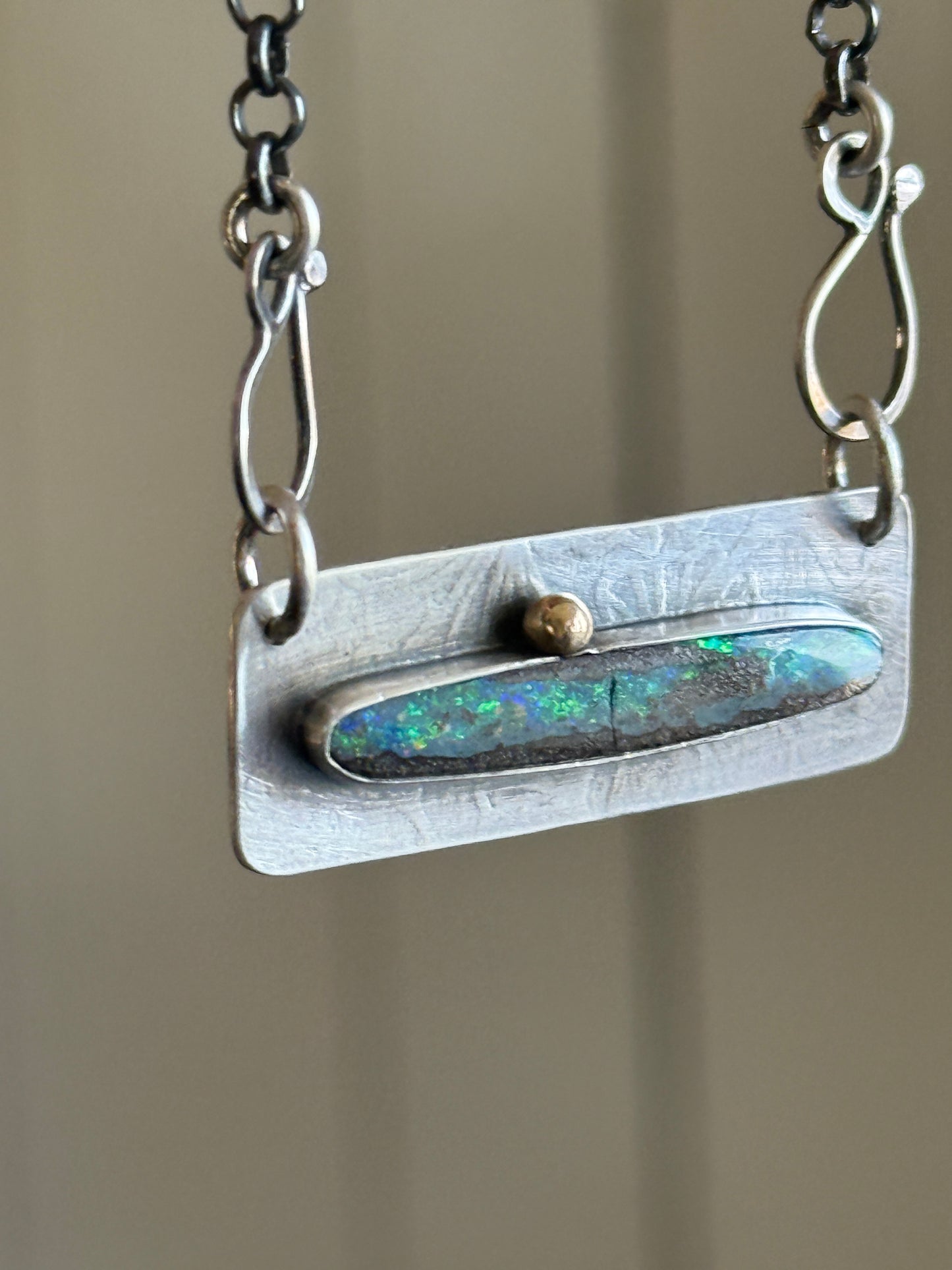 Opal Bar Necklace