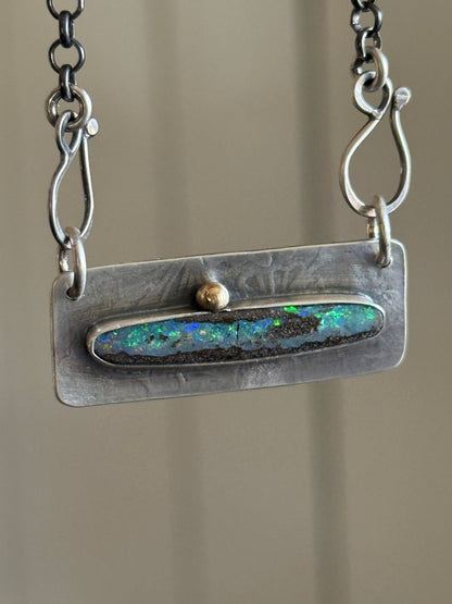 Opal Bar Necklace