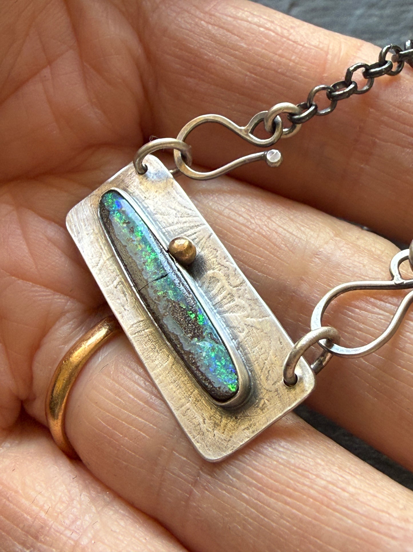 Opal Bar Necklace