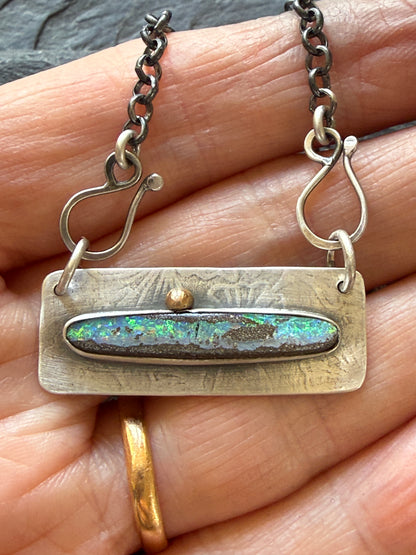 Opal Bar Necklace