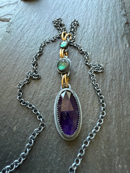 Amethyst and Kyanite Necklace