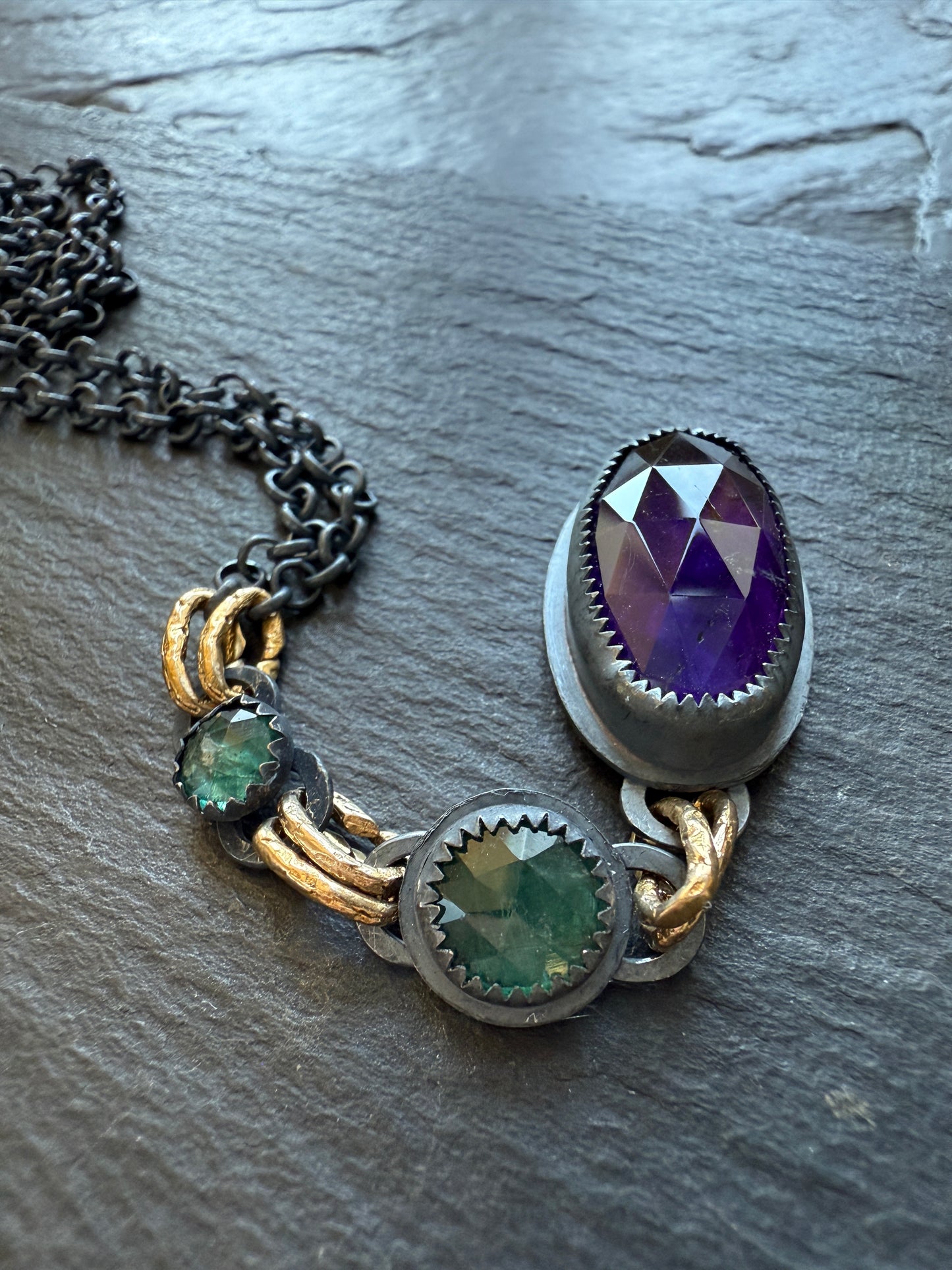 Amethyst and Kyanite Necklace