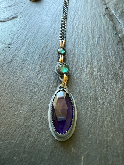 Amethyst and Kyanite Necklace