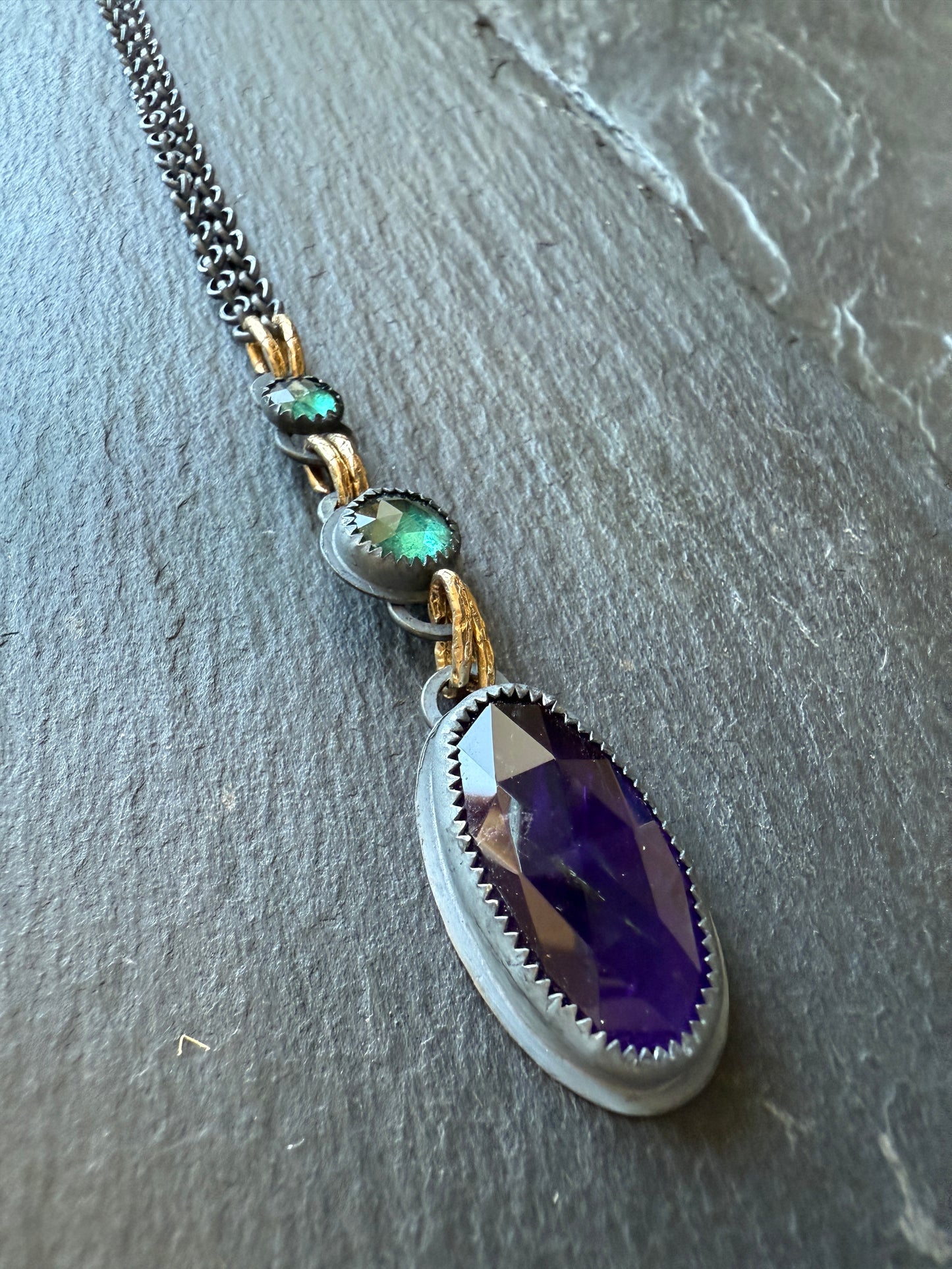 Amethyst and Kyanite Necklace