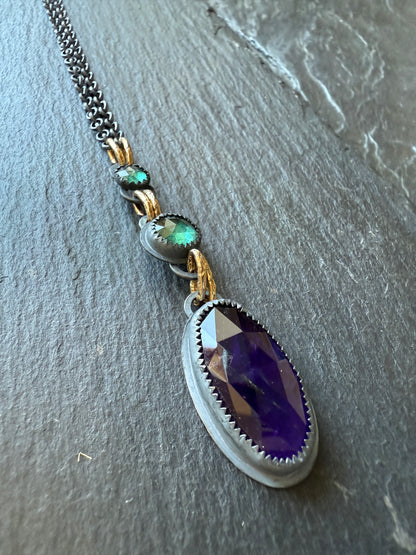 Amethyst and Kyanite Necklace